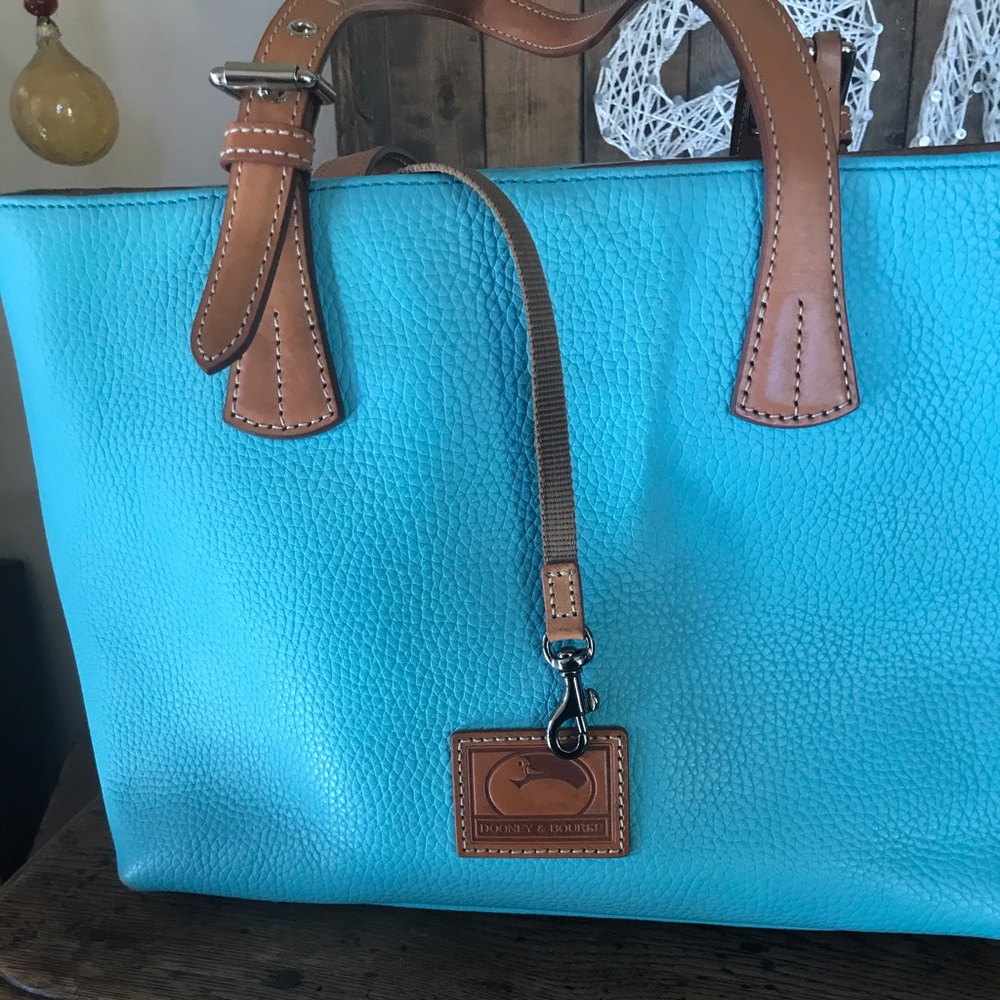 Dooney&bourke teal pebble leather tote